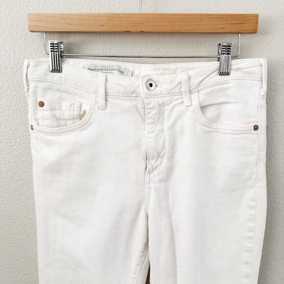 PILCRO x ANTHROPOLOGIE | White Denim Jeans Embroidered Cropped High Rise | 29, 8 - Picture 3 of 12